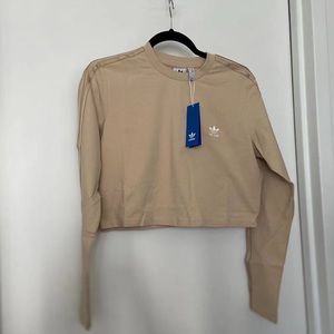 Adidas Loungewear Cropped Long Sleeve Tee Size XL
